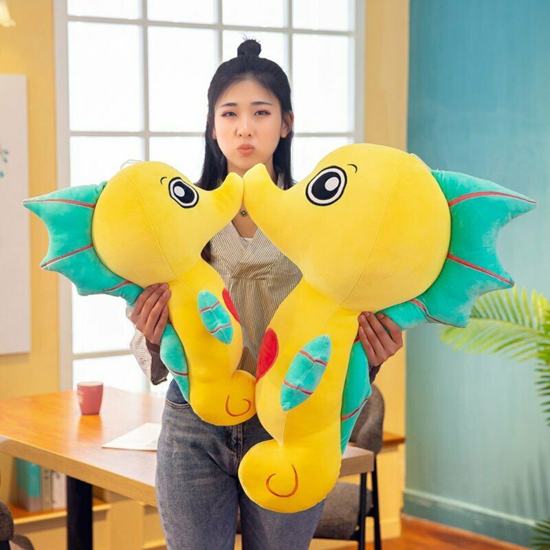 Yellow Seahorse Plush Toy Hippocampus Kids Soft Stuffed Bed Pillow Gift Cushions Cute Plush Stuffed Animals Toys For Children