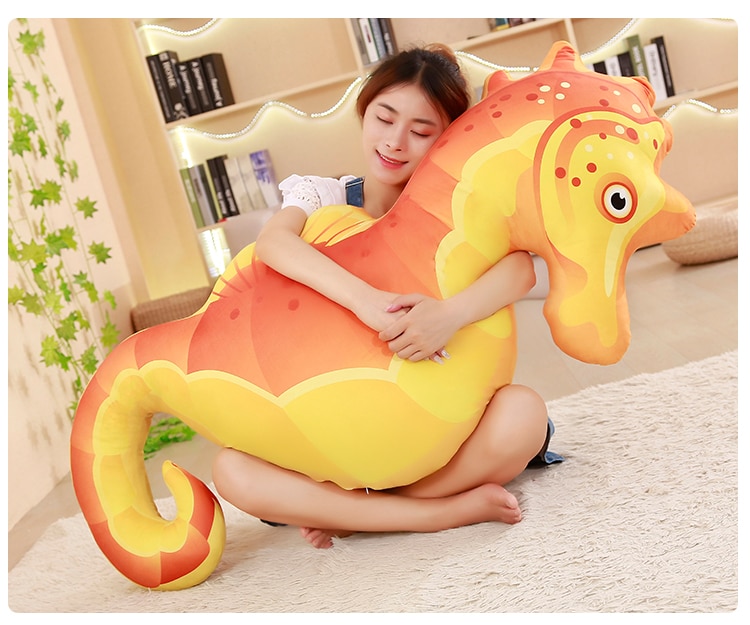 large 150cm lovely cartoon seahorse plush toy marine hippocampus soft doll hug sleeping pillow birthday gift w0377