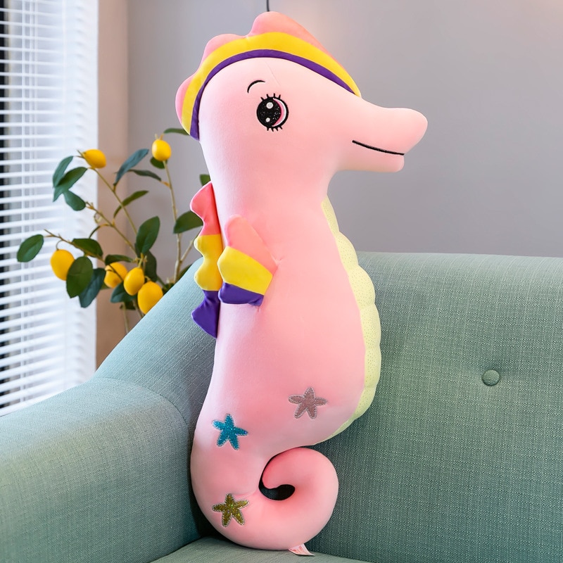 New Cute Seahorse Plush Toy Stuffed Doll Children Birthday Activity Gift Girl Bed Large Sleeping Pillow Bed Decoration Hot 2021