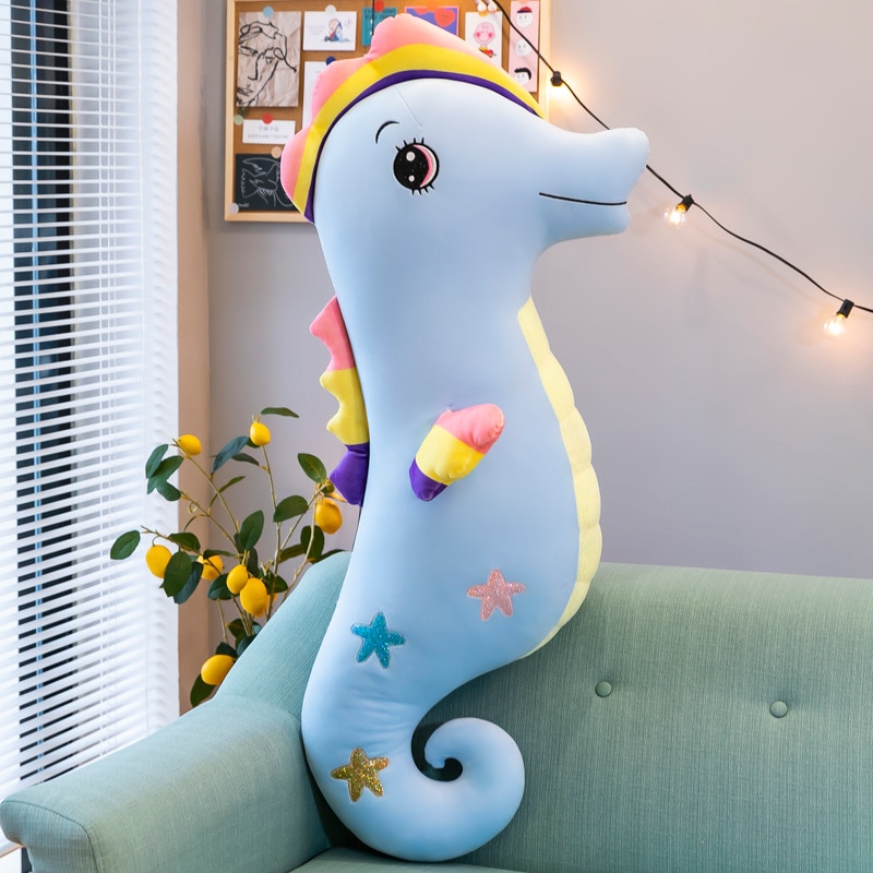 New Cute Seahorse Plush Toy Stuffed Doll Children Birthday Activity Gift Girl Bed Large Sleeping Pillow Bed Decoration Hot 2021