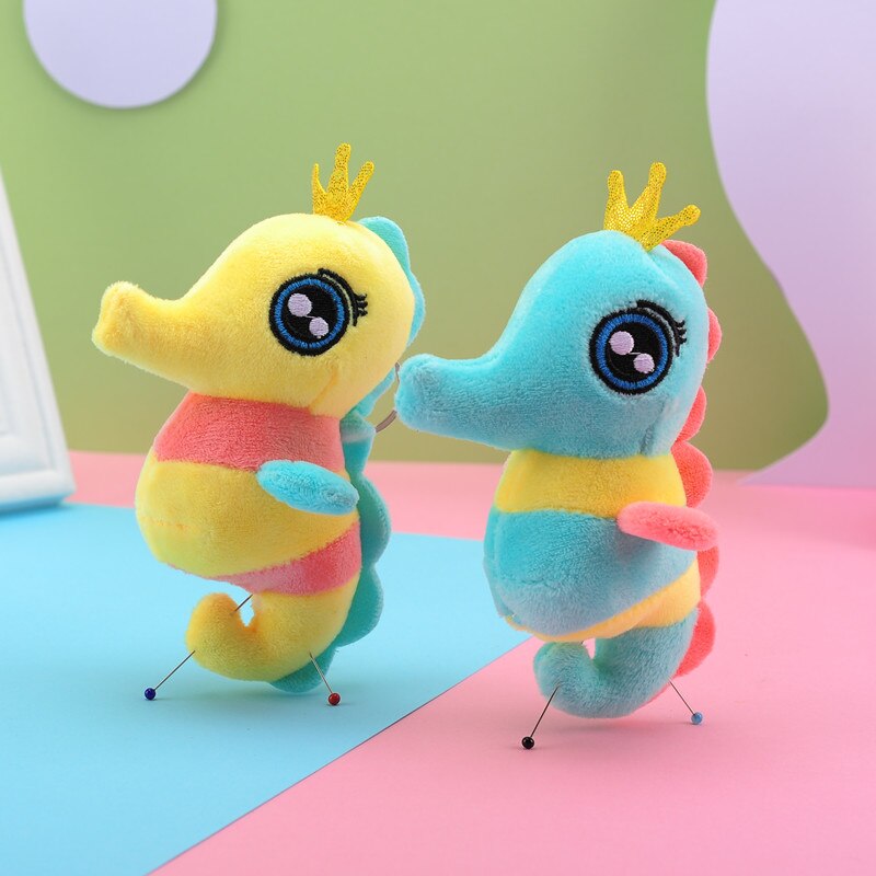 1PCS Cute Marine Animal Color Seahorse Plush Toy Keychain Doll Bag Pendant Clothes Apparel Accessories Gift