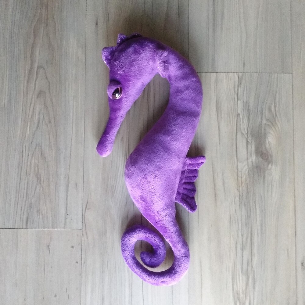 Biwan Stuffed Seahorse 45cm And 85cm Purple Soft Cute Plush Animals With Big Eyes Curled Tail Baby Children's Birthday Gifts
