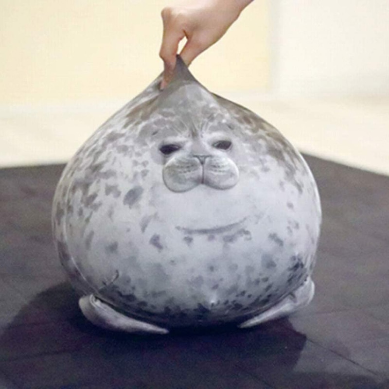 New Chubby Blob Seal Pillow 3D Novelty Stuffed Cotton Plush Animal Toy Cute Ocean Pillow Gifts for Kids Girls Hot sale