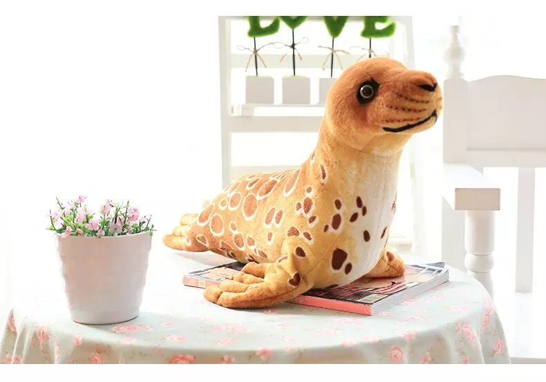 38/65 Cm New Simulation Sea Lion Plush Toys Doll Long Underwater World Animal Pillow Cushion for Women Kids Birthday Seals Gift