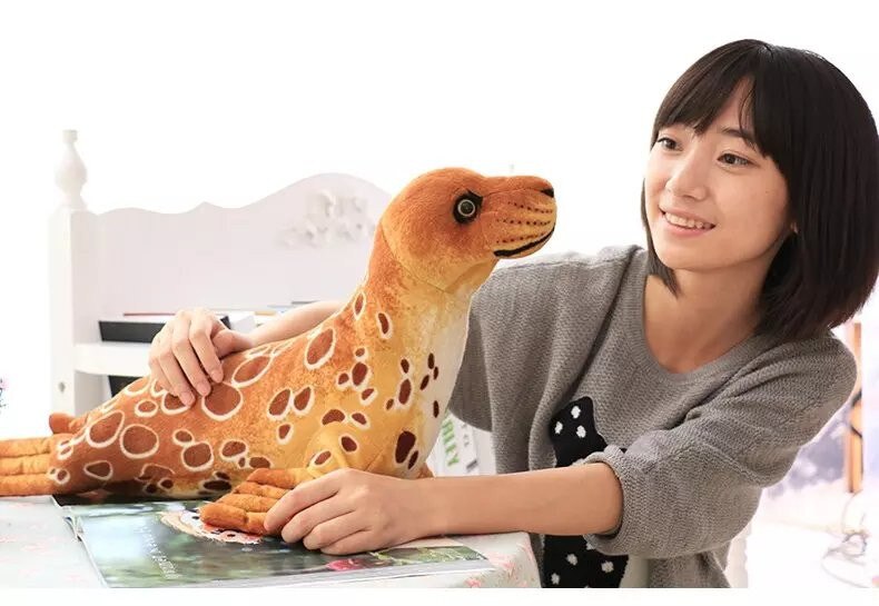 38/65 Cm New Simulation Sea Lion Plush Toys Doll Long Underwater World Animal Pillow Cushion for Women Kids Birthday Seals Gift