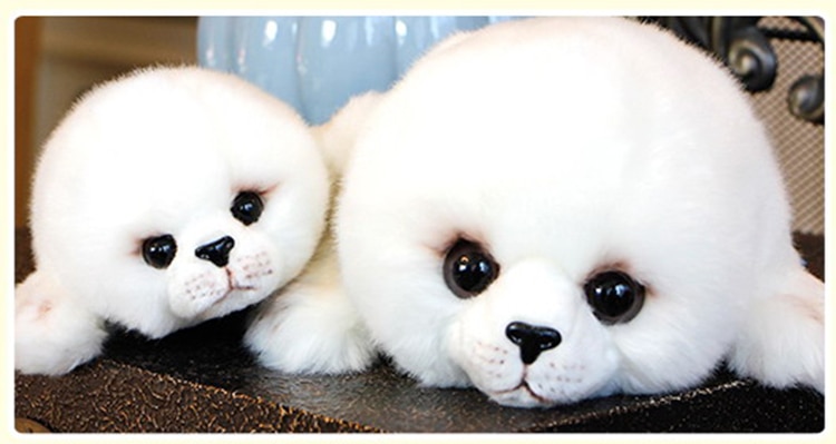 Dropshipping Soft Cute Seals Plush Toy Sea World Animal Sea Lion Plush Stuffed Doll Big-Eyes Baby Birthday Gift for Kids Dolls
