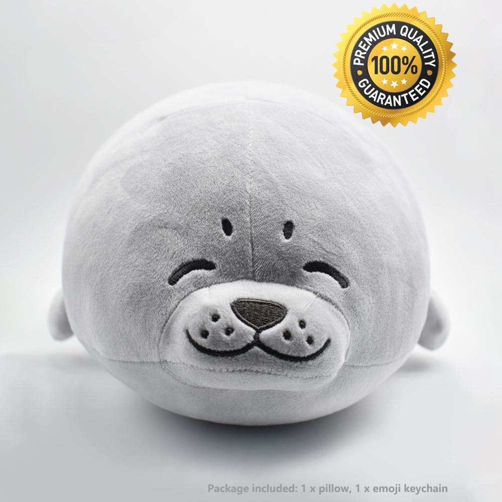 YINGGG Cute Chubby Plush Seal Pillows, Big Stuffed Animals 27.2 inch Kawaii Anime Plushies Hugging Pillow Gray Toy Gifts