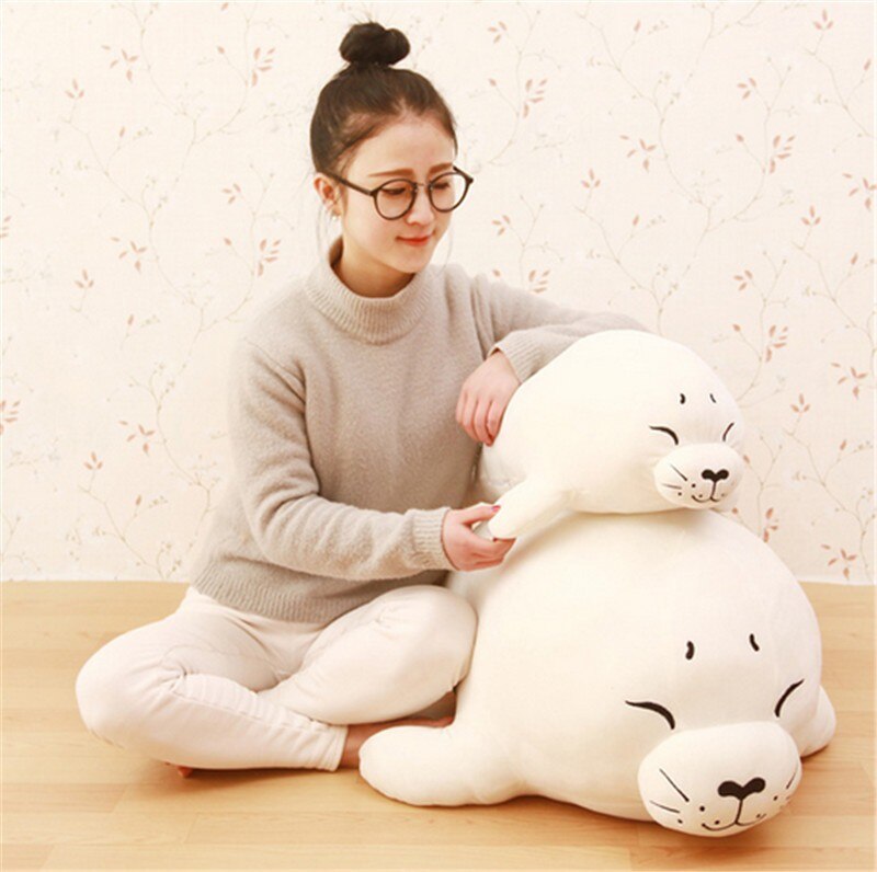 Fancytrader Seal Plush Baby Doll Large Stuffed Cartoon Animal Arctic Seal Toy White Bear Kids Gift Pillow 39inches 100cm