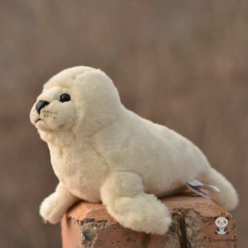 Kawaii Big Real Life Plush Toy White Seal Soft Stuffed Animal Doll Kids Toys Birthday Gifts