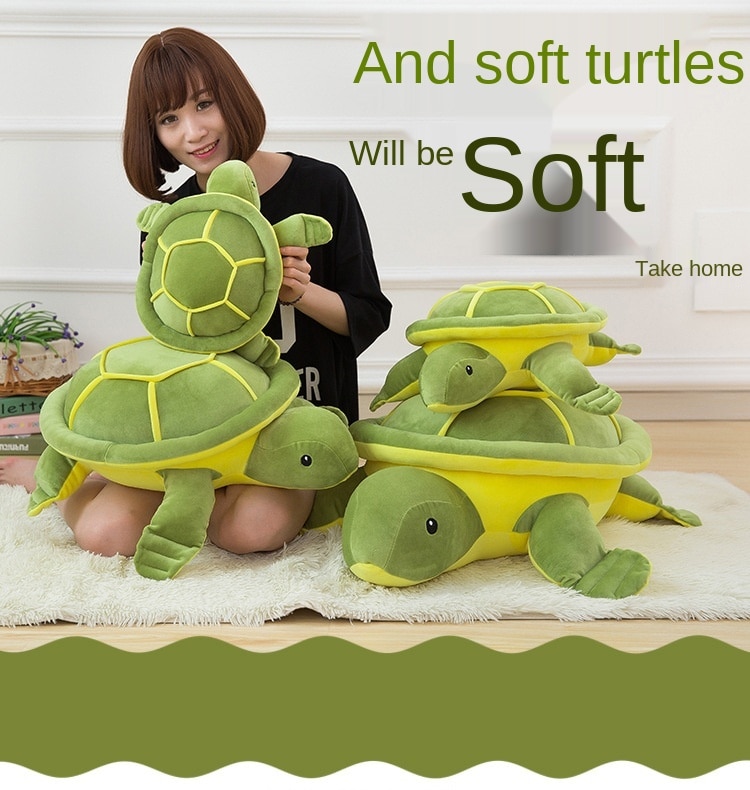 Zqswkl cute turtle plush toy soft anime pillow cushion backrest big eye tortoise doll stuffed toys for children girls decorative