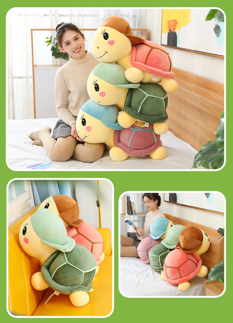 25-60CMKawaii Hat Little Turtle Soft Toy Doll Plush Baby Room Decor Juguetes Para Niños PP Cotton Filled Christmas Halloween Gif