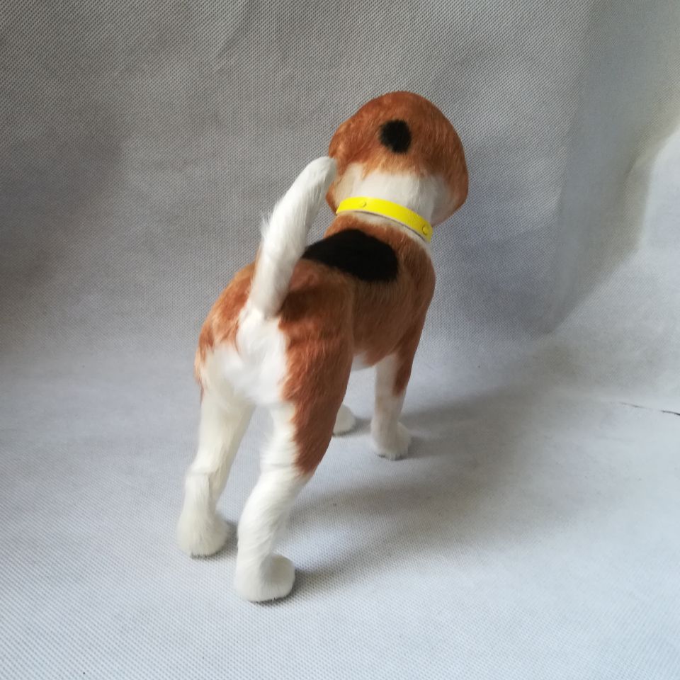 lifelike dog beagle hard model plastic&fur standing dog about 22x18cm handicraft,home decoration toy Xmas gift w0586