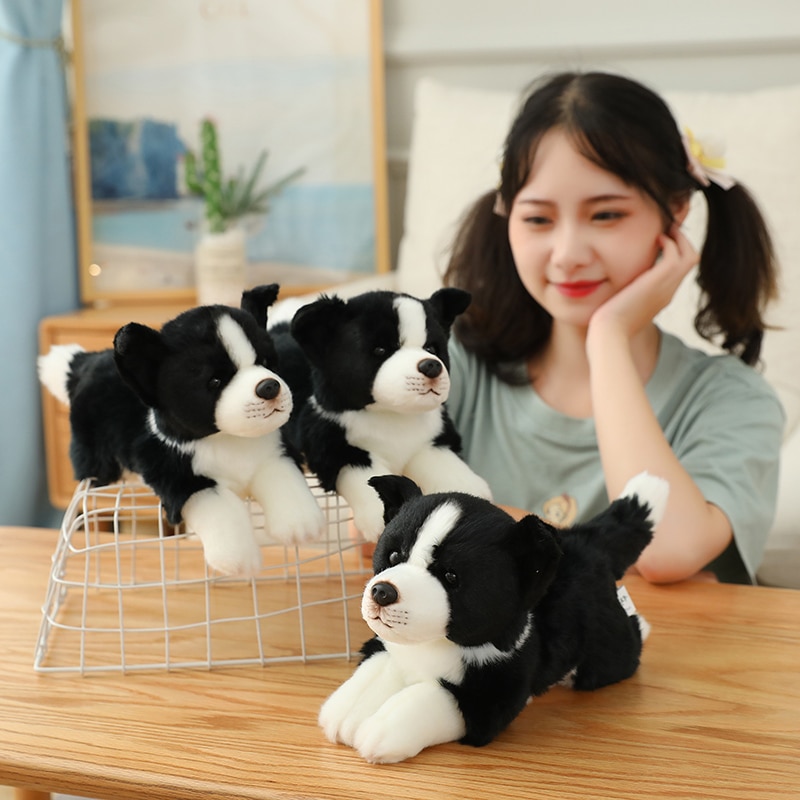 Simulation Border Collie Dog Plush Toy Stuffed Animal Super High Quality Hound Toy For Luxury Home Decor Pet Lover Birthday Gift
