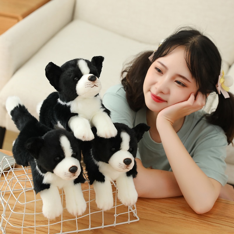 High Quality Simulation Sheppdog Plush toy Stuffed Lifelike Border Collie Dog puppy Toys Home Decor Kids brithday