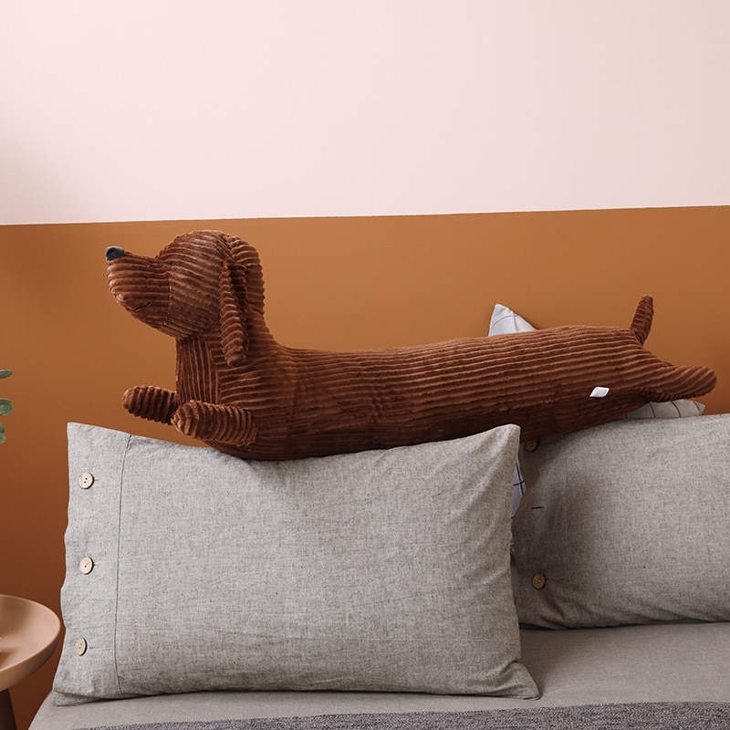 Kawaii Plush Giant Dachshund Pillow Toys Cute Lifelike Stuffed Toys Animal Dog Long Toy For Children Soft Huggle Pillow For Girl