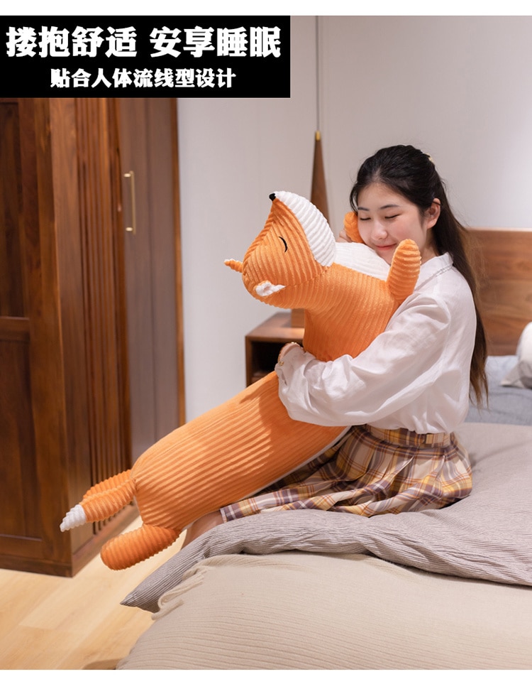 110cm Long Dachshund Plush Toy Soft Stuffed Cartoon Animal Husky Fox Shiba Inu Doll Nap Pillow Sofa Cushion Girls Birthday Gift
