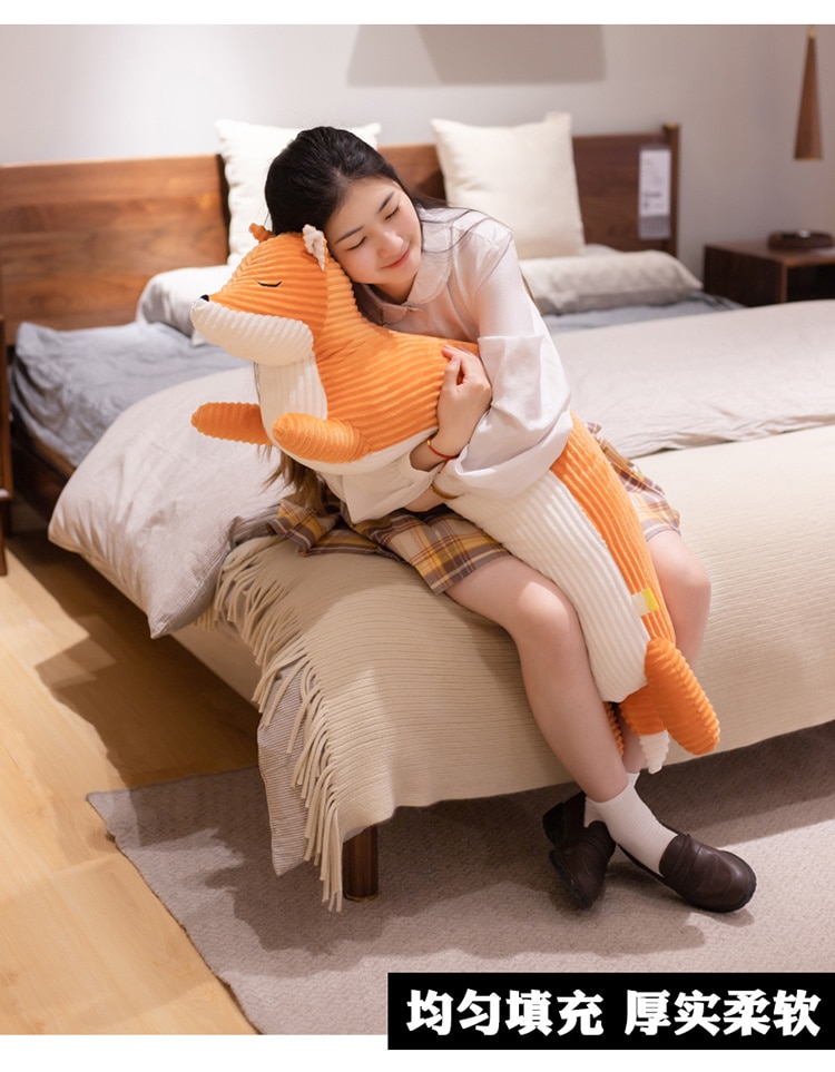 110cm Long Dachshund Plush Toy Soft Stuffed Cartoon Animal Husky Fox Shiba Inu Doll Nap Pillow Sofa Cushion Girls Birthday Gift