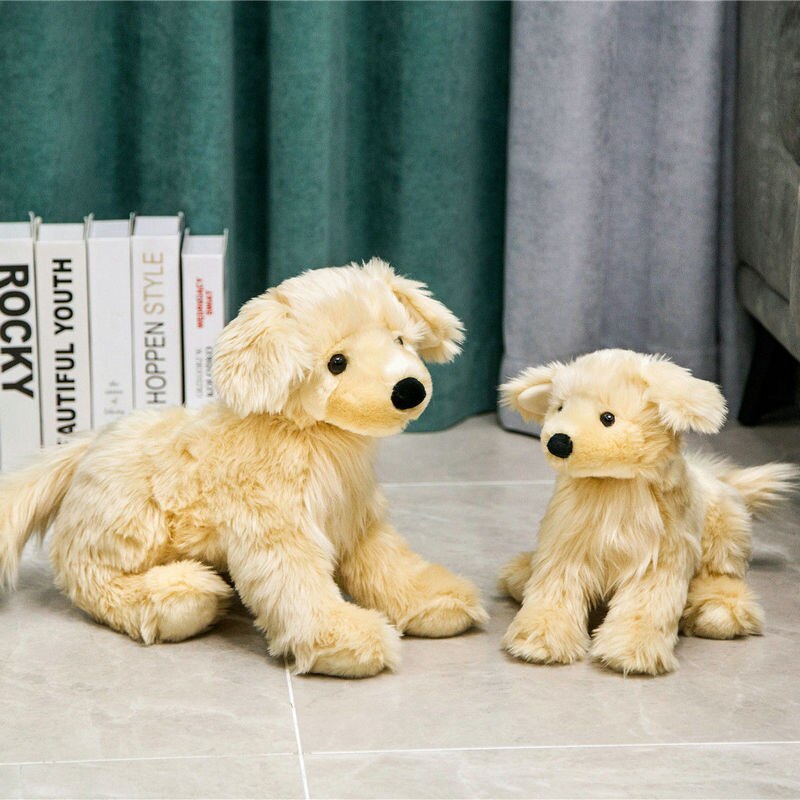 Lifelike Golden Retriever Toy Stuffed simulation Labrador Dog Animals Smart dog PLush DOll toys for Chidren Pet Toy Club Gift