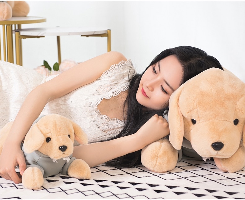 Lovely Simulation Cartoon Dogs Plush Toy Soft Stuffed Cartoon Animal Golden Retriever Sleeping Pillow Sofa Cushion Gifts Decor