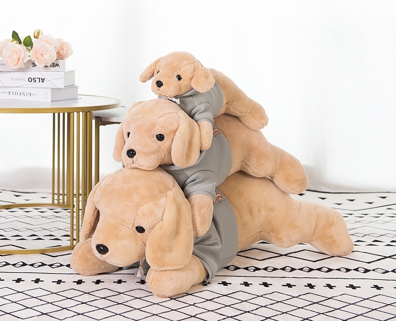 Lovely Simulation Cartoon Dogs Plush Toy Soft Stuffed Cartoon Animal Golden Retriever Sleeping Pillow Sofa Cushion Gifts Decor