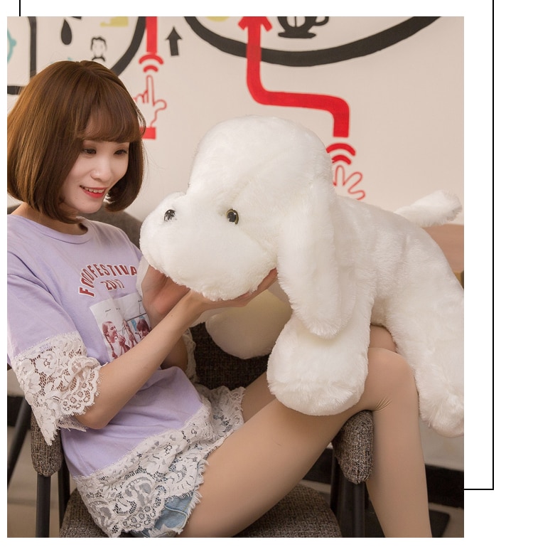 Dorimytrader Big Soft Puppy Doll Cartoon White Dog Plush Toy for Children Gift Car Decoration 24inch 60cm DY50779