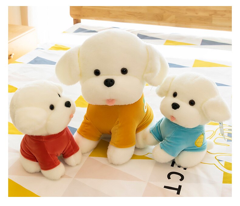 23/30/45cm Cute Vest Plush Dog Toy Kawaii Plush Stuffed Animal Poodle Pillow Jewelry Home Decoration Birthday Festival Doll Toy