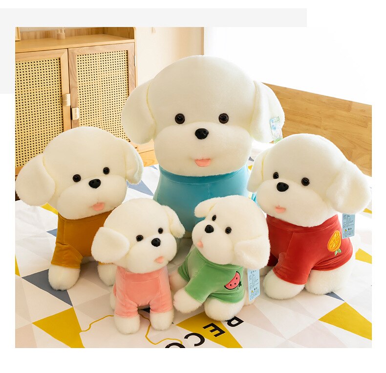 23/30/45cm Cute Vest Plush Dog Toy Kawaii Plush Stuffed Animal Poodle Pillow Jewelry Home Decoration Birthday Festival Doll Toy