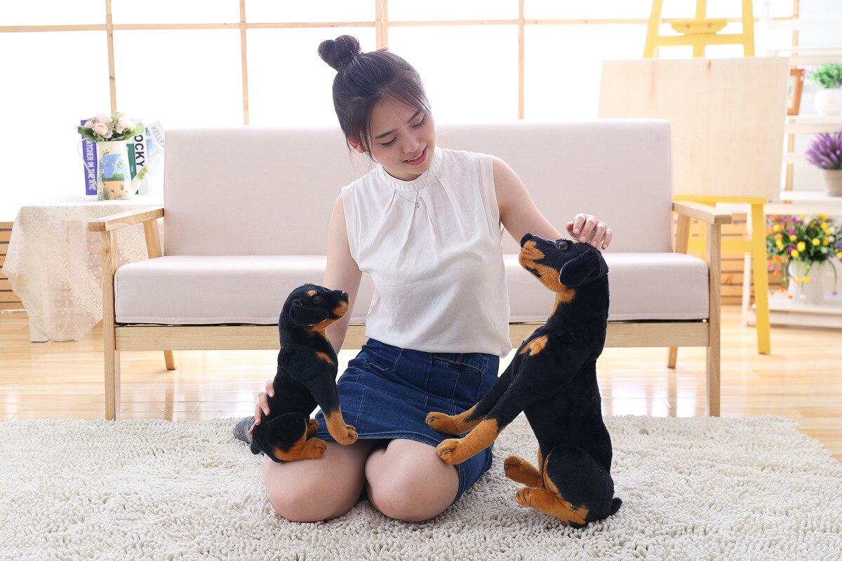 3D simulation large rottweiler dogpeluches grandes toys animal crossing plush home essential decoration children's favorite gift