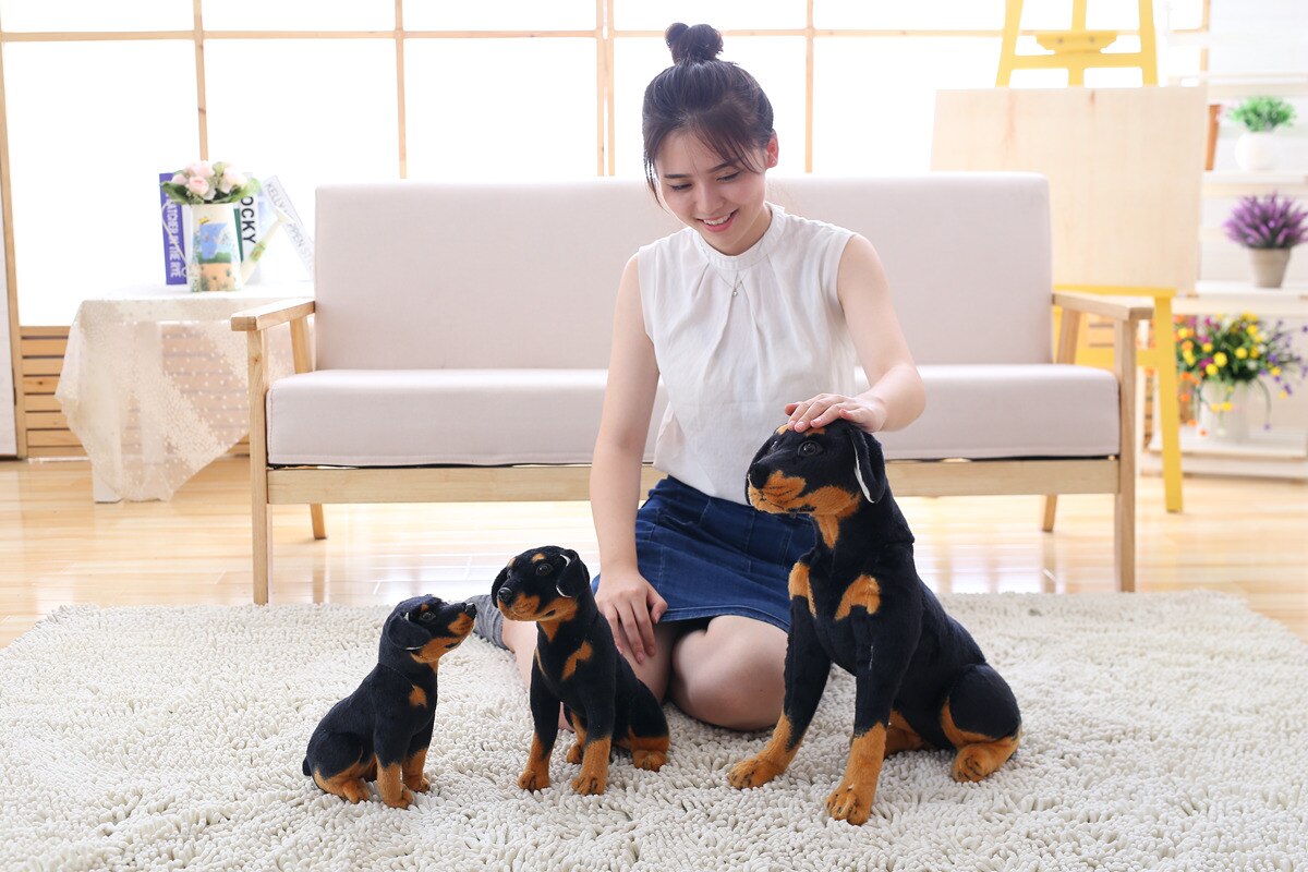 3D simulation large rottweiler dogpeluches grandes toys animal crossing plush home essential decoration children's favorite gift