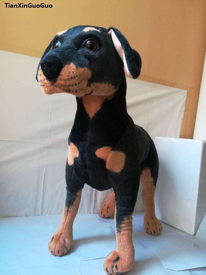 large 60x55cm simulation Rottweiler dog plush toy standing pose Rottweiler doll Christmas gift b2501
