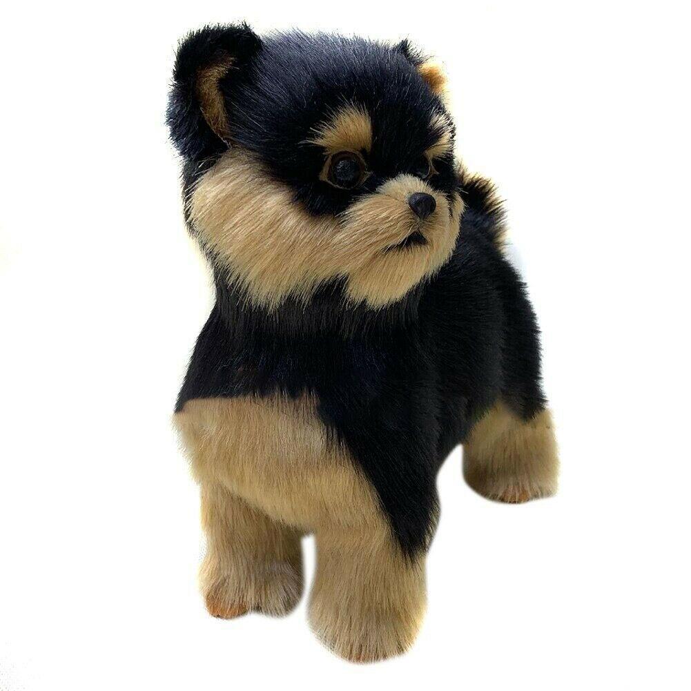 Cute Simulation Fluffy Little Yorkie Dog Puppy Stuffed Dolls Yorkshire Terrier Dog Plush Toy Kids Children Baby Pets Gifts
