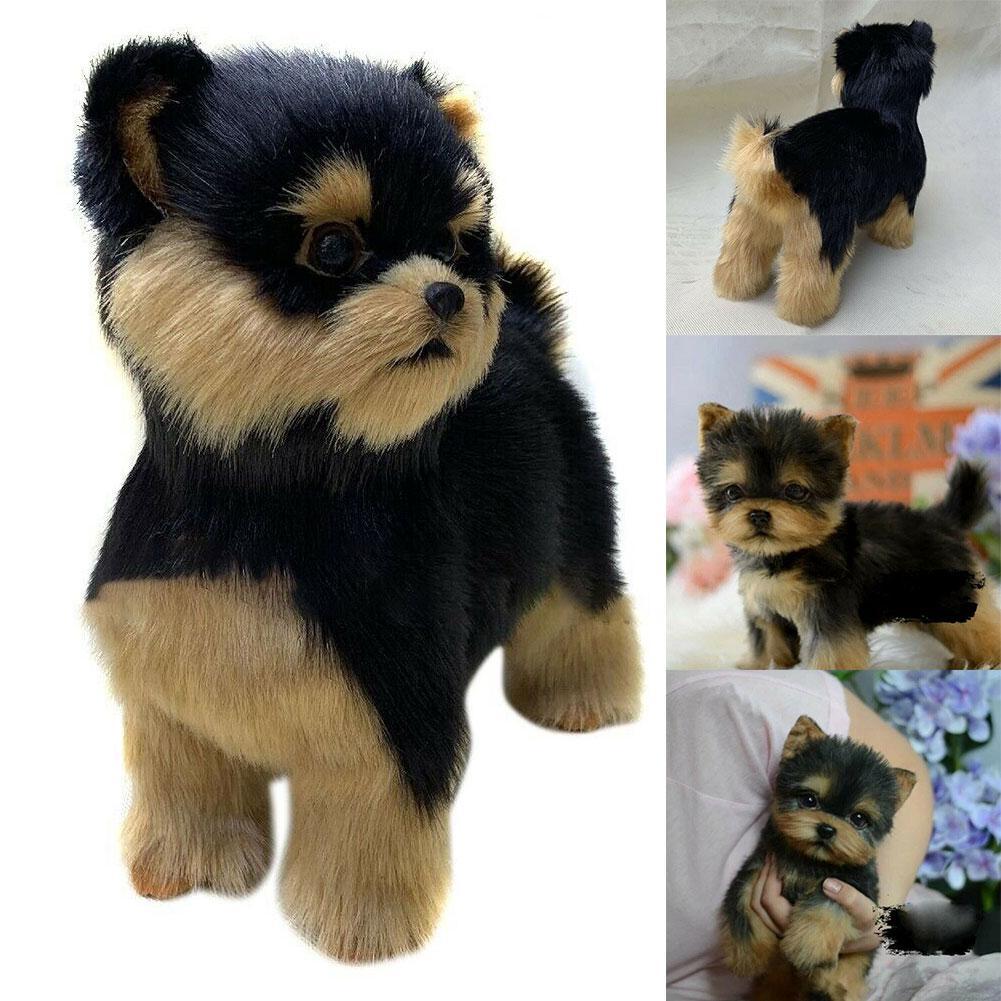 Cute Simulation Fluffy Little Yorkie Dog Puppy Stuffed Dolls Yorkshire Terrier Dog Plush Toy Kids Children Baby Pets Gifts