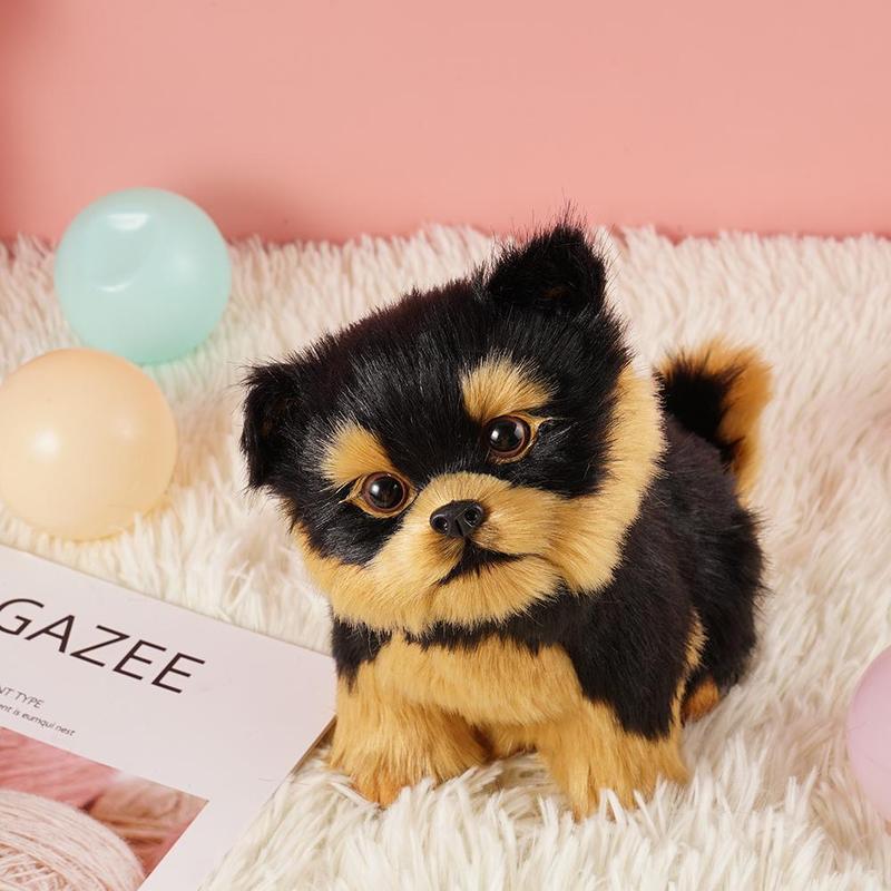 1Pc Yorkshire Terrier Dog Simulation Toy Animal Model Cute Yorkshire Dog Plush Realistic Decoration Toy Toy Terrier Desktop O6Q4
