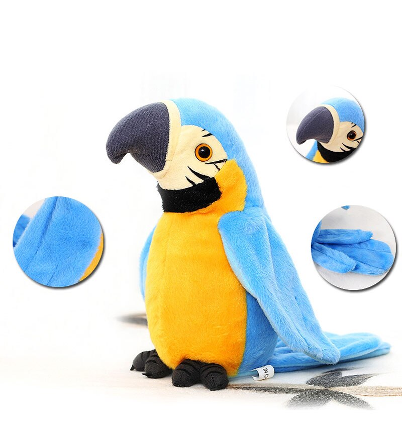 Electronic Pets Talking Parrot Toys Funny Sound Record Plush Christmas Gift for Kids Children