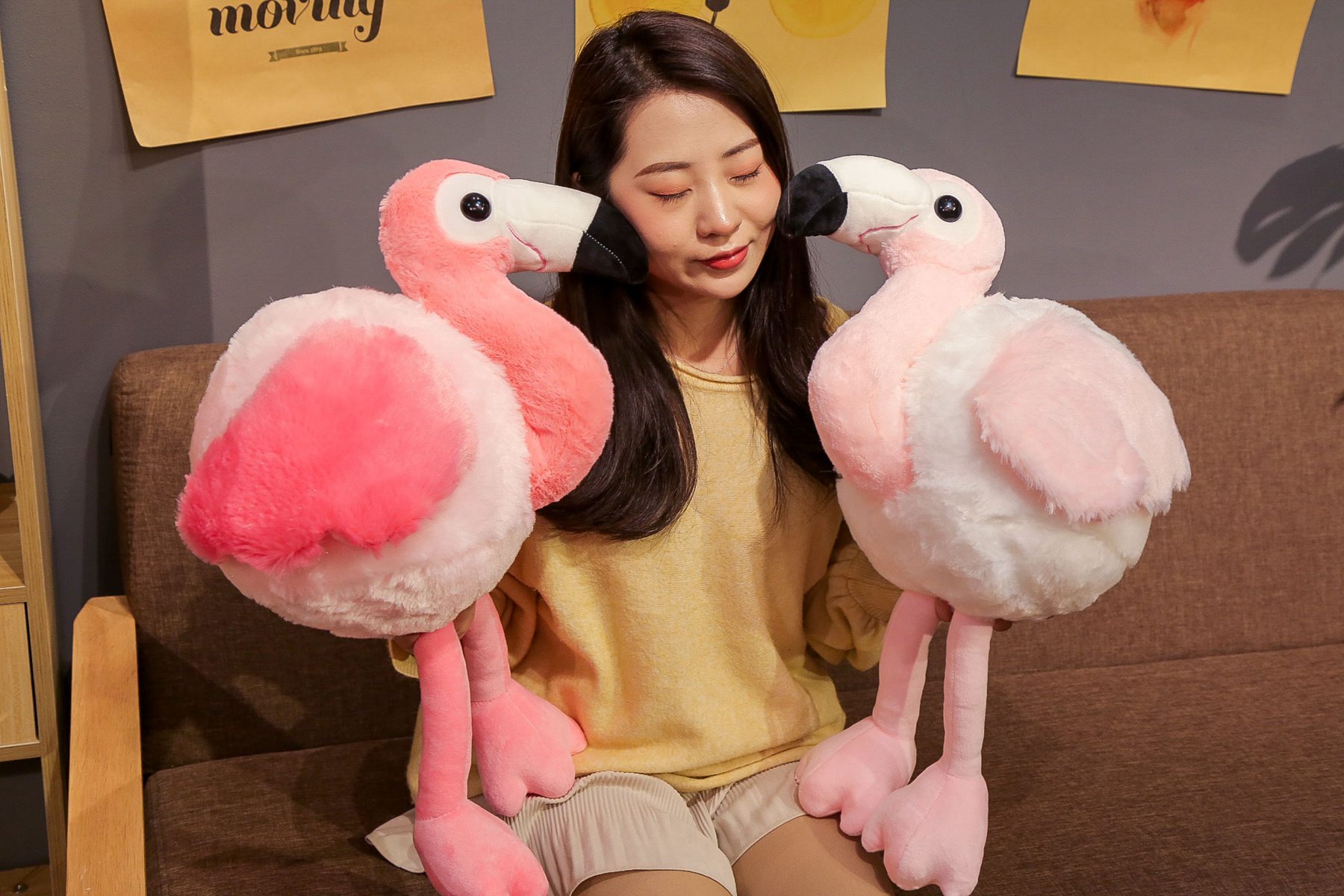 Pink Flamingo Plush Toys Doll Birdie Doll Child Doll Super Soft Baby Sleeping Doll Home Bedroom Decoration Gifts to girlfriend