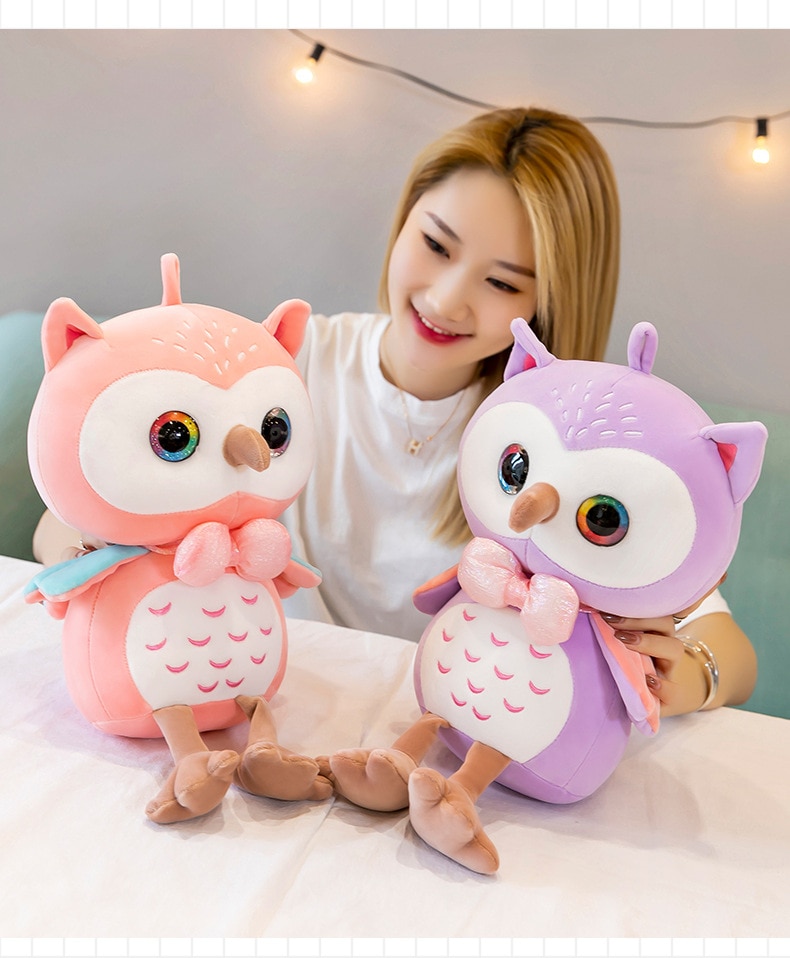 Zqswkl 25/35/45/55cm cute soft owl plush sleep toy kawaii animals large stuffed toys doll girls christmas birthday gift