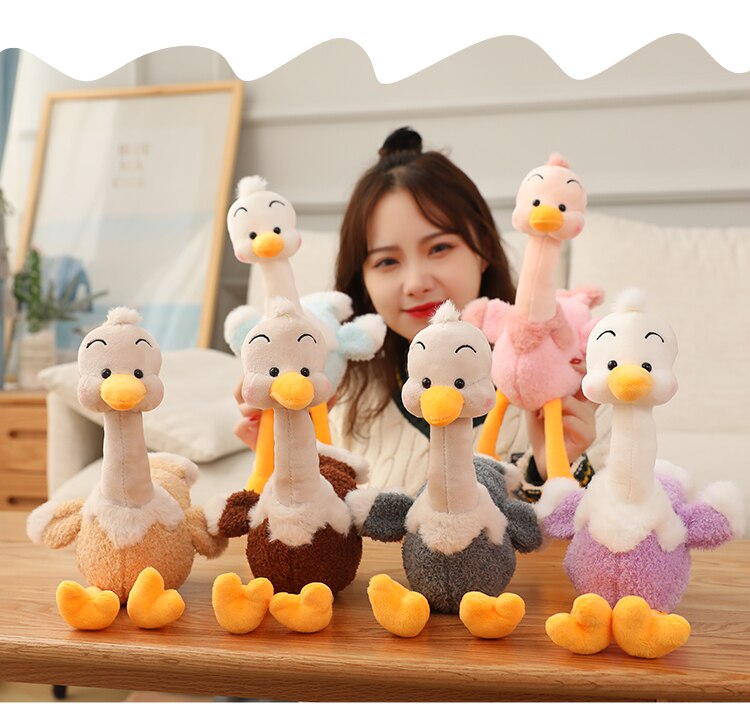 35cm 55cm Cute Plush Ostrich Toy Stuffed Soft Animals Ostrich Fluffy Kids Toys Birthday Christmas Gift for Child