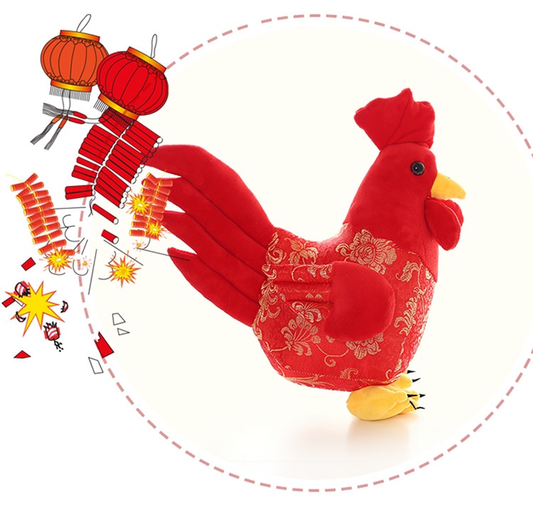 Chicken Dolls Stuffed Plush Chicken Figure Pillow Sofa Decoration Cock Rooster Dolls Bag Baby Carriage Pendant