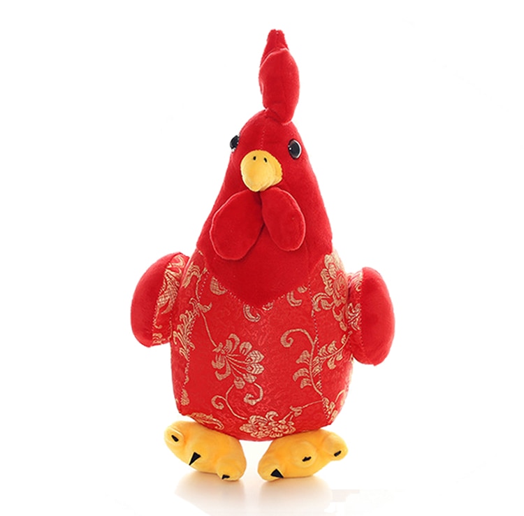 Chicken Dolls Stuffed Plush Chicken Figure Pillow Sofa Decoration Cock Rooster Dolls Bag Baby Carriage Pendant
