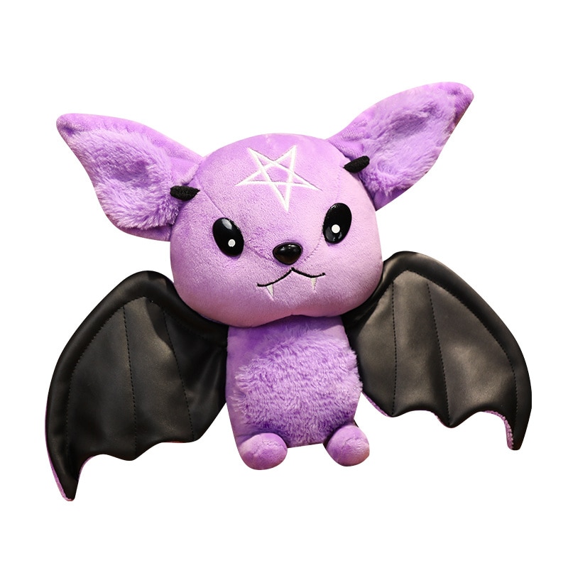 Dark Series Plush Bat Toy Pentacle Moon Bat Doll Stuffed Gothic Rock Style Bag Halloween Plush Toy Home Halloween Christmas Gift
