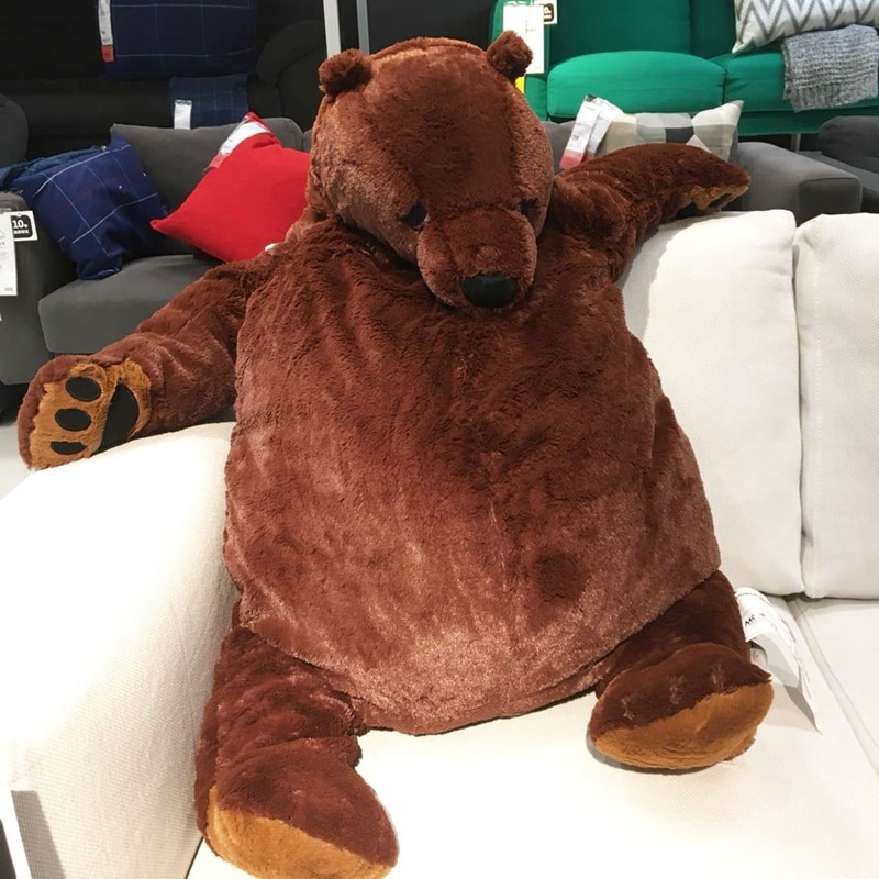 1M Big Simulation Brown Bear Plush Toy Stuffed Animal Giant Mr.Boss Teddy Bear Plush Doll Pillow Soft Cushion Kids Birthday Gift