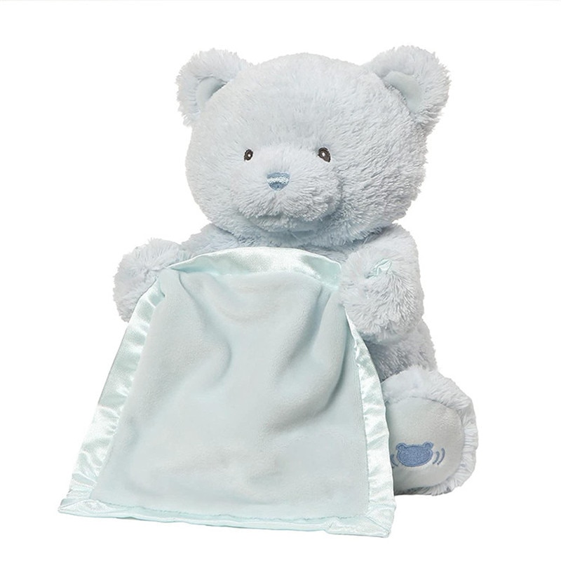30cm Teddy Bear Play Hide Seek Lovely Stuffed Kids Birthday Xmas Christmas Gift Electric Music Bear Plush Toy