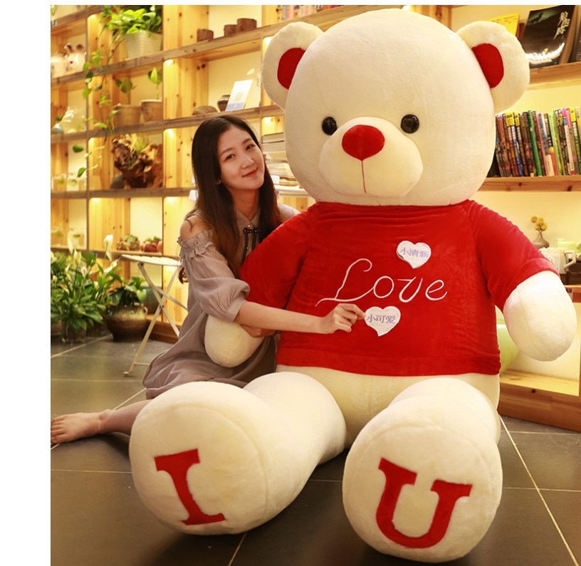 100cm Bag Teddy Bear Scarf Doll Plush Stuffed Toy Cute Animal Kawaii Room Decor Brown Bears Toys For Children Girlfriend Gift
