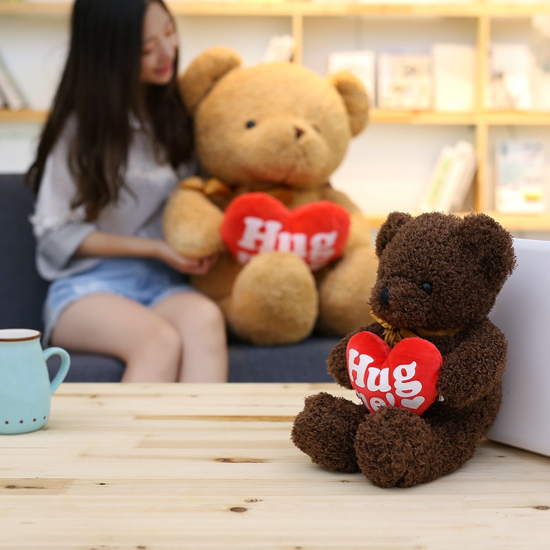 Big Brown Teddy Bear 90cm Stuffed Plush Toys Kawaii Dolls Little Hug Love Bears Room Decor Toy For Girlfriend Kids Birthday Gift