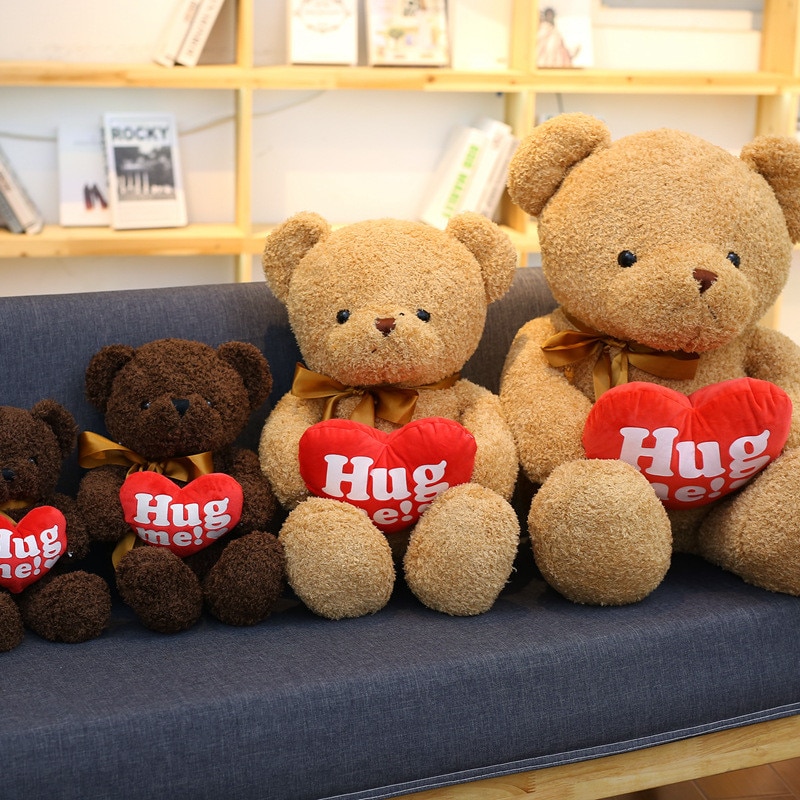 Big Brown Teddy Bear 90cm Stuffed Plush Toys Kawaii Dolls Little Hug Love Bears Room Decor Toy For Girlfriend Kids Birthday Gift
