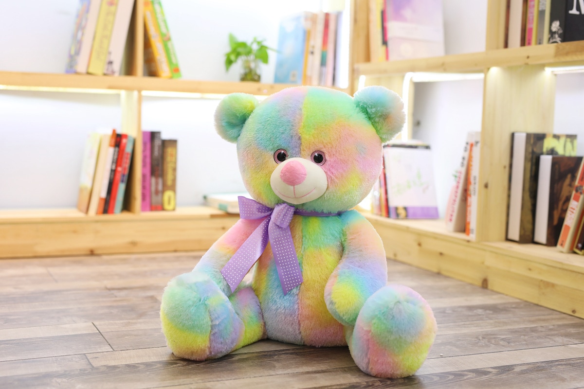 Rainbow Bear Plush Toys For Girls Soft Cute Gaint Stuffed Animals Plushie Colourful Teddy Bear Doll Birthday Gifts For Children
