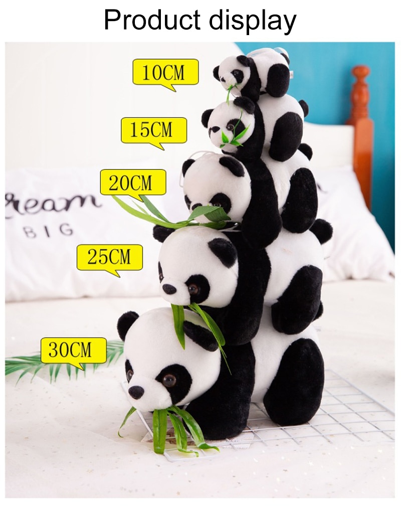 50CM Cute Big Giant Panda With Bamboo Leaves Bear Plush Stuffed Animal Doll Animals Toy Pillow Cartoon Doll Girl Birthday Gift