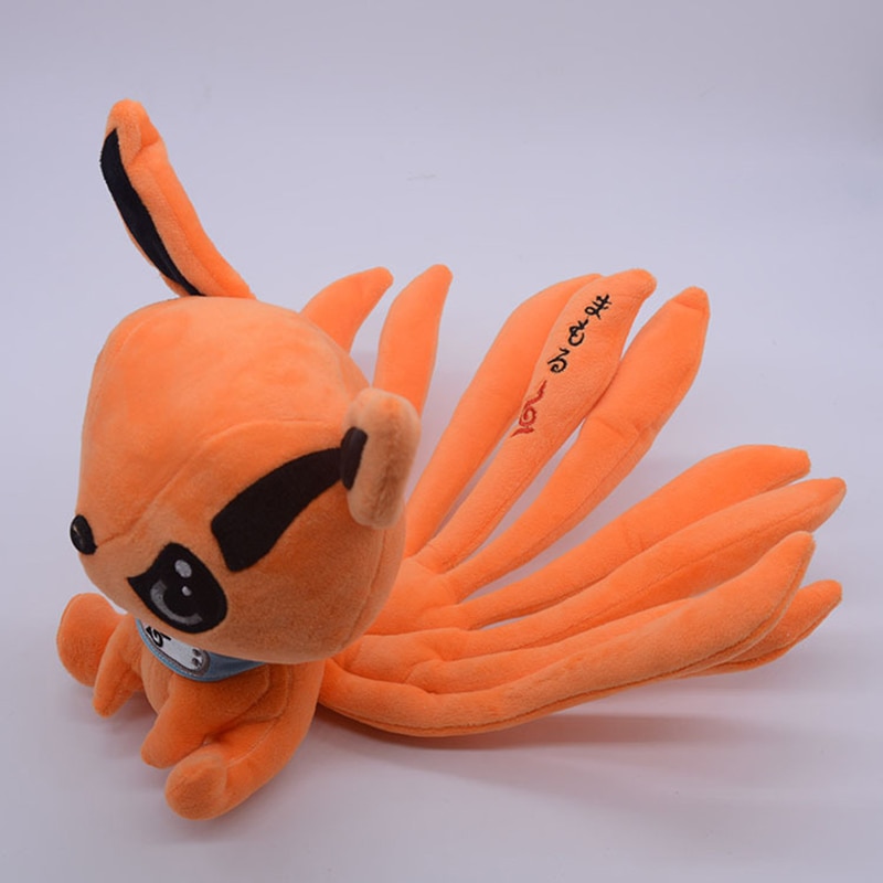 25cm Anime Naruto Kyuubi Kurama Nine-tales Fox Demon Plush Toys Soft Stuffed Dolls Birthday Halloween Gift