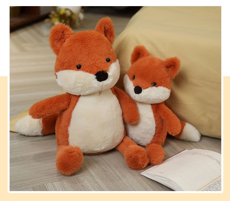 35cm Creative Simulation Cartoon Cute Fox Doll Cotton Soft Pillow Plush Toy Forest Stuffed Animals Decorative Gift For Children
