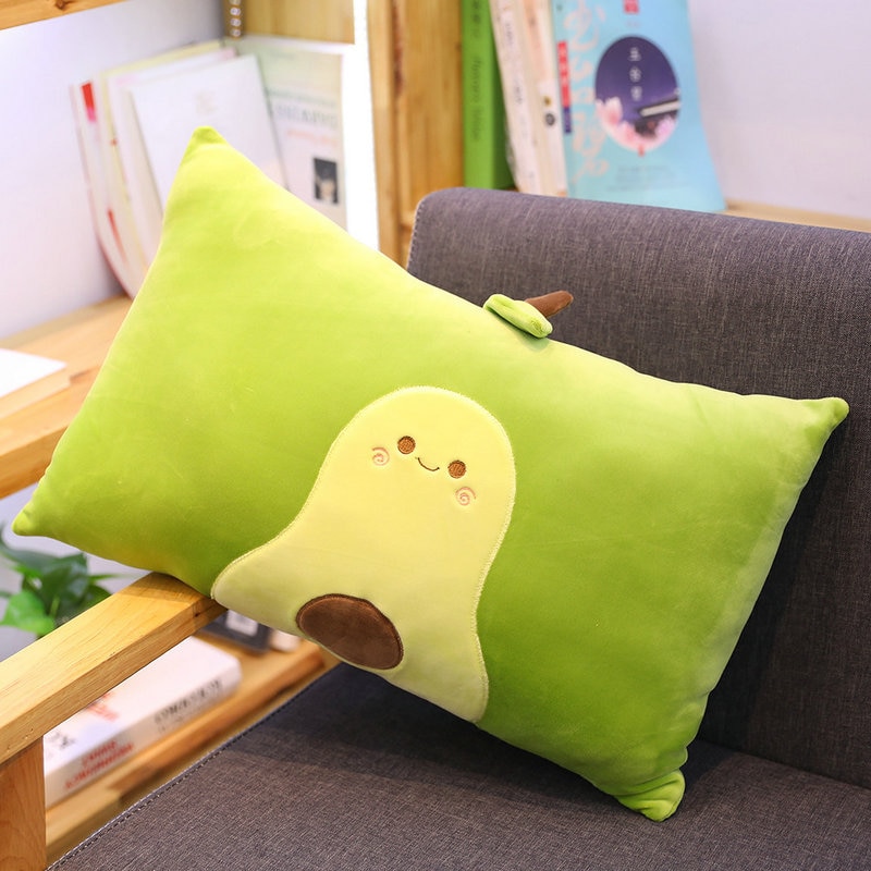 Cute Avocado plush toy Cartoon Smile Avocado Sleeping pillow Cushion Stuffed plant soft doll fruit pillow baby toy gift for her